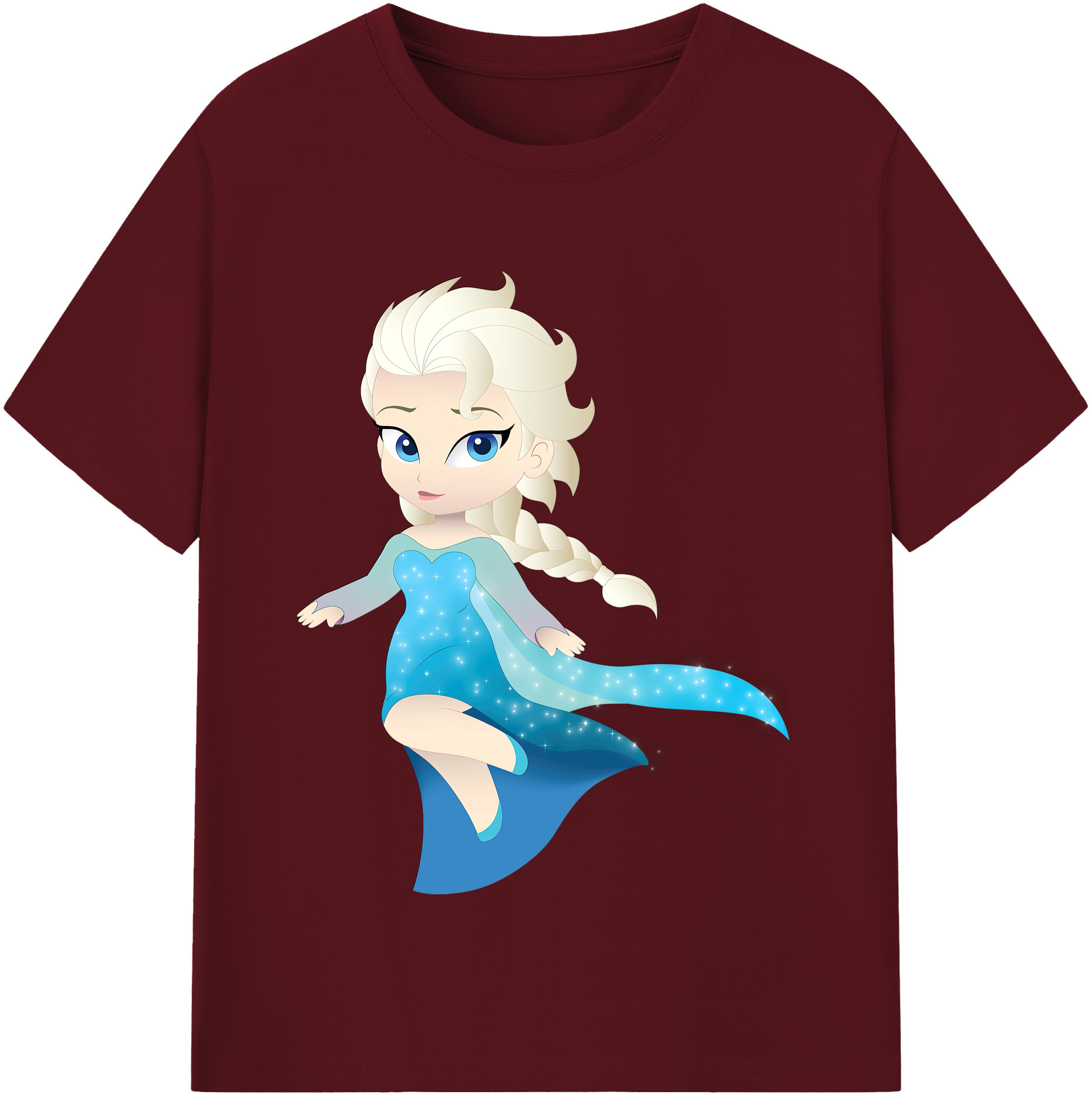 （画像用） アナと雪の女王 アンナ エルサ Frozen Anna Elsa 綿100％半袖Tシャツ（フロントプリント）